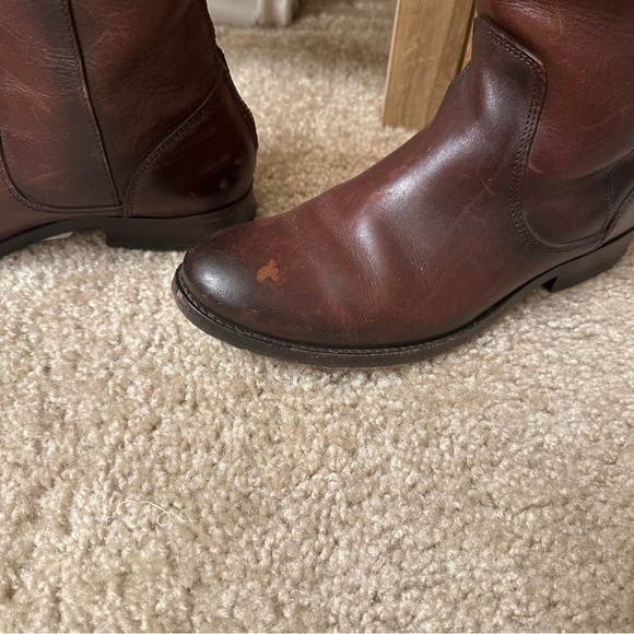 Frye Melissa Stud Back Zip Boots in brown size 6 - Picture 7 of 14